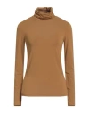 Ottod'ame Woman T-shirt Mustard Size 10 Acetate, Polyamide, Elastane In Beige