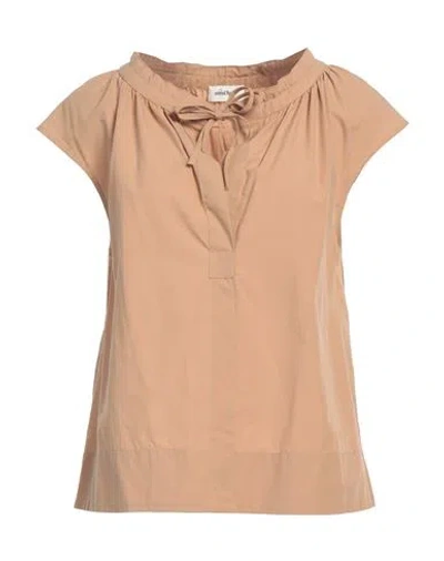 Ottod'ame Woman Top Camel Size 4 Cotton In Beige