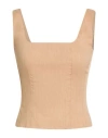 Ottod'ame Woman Top Camel Size 6 Linen, Viscose, Elastane In Brown