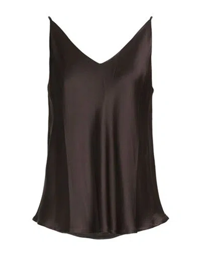 Ottod'ame Woman Top Chocolate Brown Size 6 Viscose