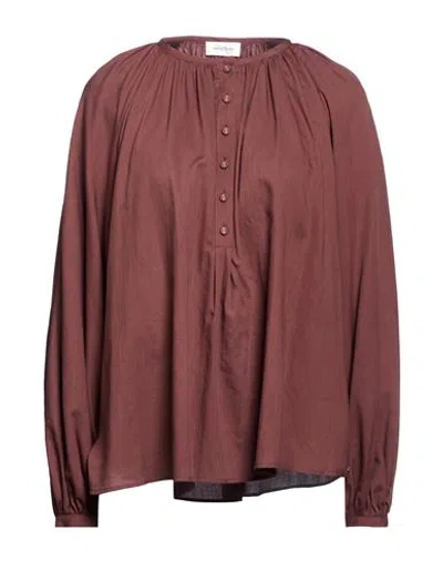 Ottod'ame Woman Top Chocolate Brown Size 8 Cotton, Tencel