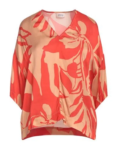 Ottod'ame Woman Top Coral Size 6 Viscose In Red