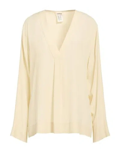 Ottod'ame Woman Top Cream Size 10 Acetate, Silk In Multi