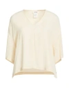 Ottod'ame Woman Top Cream Size 8 Acetate, Silk In Neutral