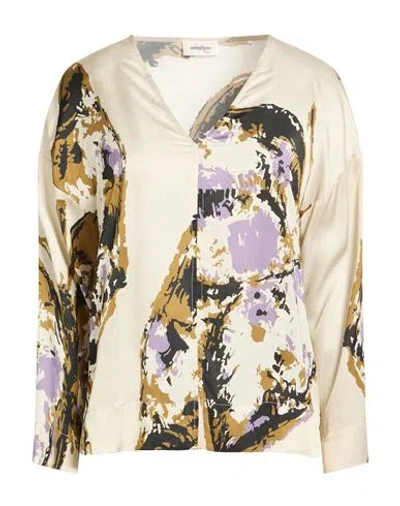 Ottod'ame Woman Top Cream Size 8 Viscose In Multi
