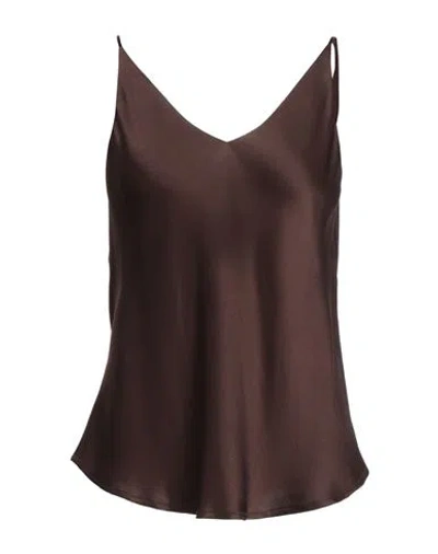 Ottod'ame Woman Top Dark Brown Size 12 Viscose