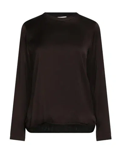 Ottod'ame Woman Top Dark Brown Size 2 Viscose In Black