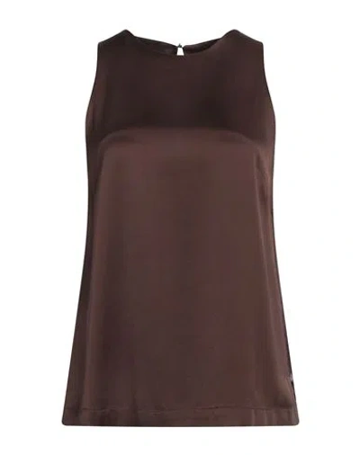 Ottod'ame Woman Top Dark Brown Size 8 Viscose In Brown