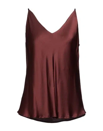 Ottod'ame Woman Top Dark Brown Size 8 Viscose