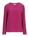Ottod'ame Woman Top Fuchsia Size 8 Acetate, Silk In Pink