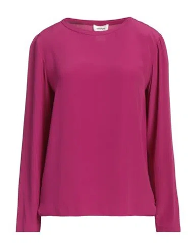 Ottod'ame Woman Top Fuchsia Size 8 Acetate, Silk In Pink