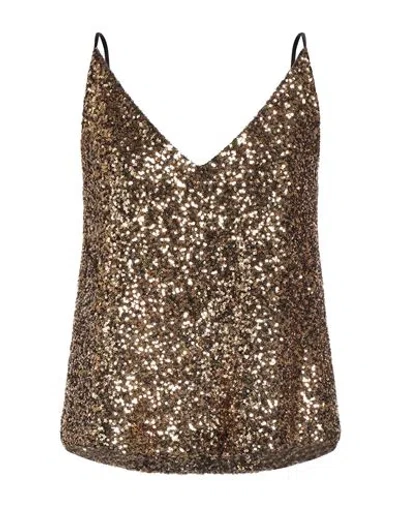 Ottod'ame Woman Top Gold Size 8 Polyester