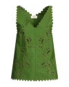 Ottod'ame Woman Top Green Size 12 Cotton, Polyester