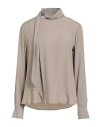 Ottod'ame Woman Top Grey Size 10 Acetate, Silk In Gray