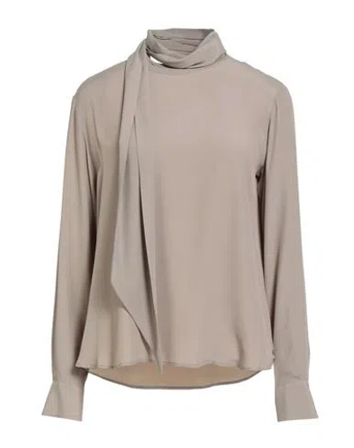 Ottod'ame Woman Top Grey Size 10 Acetate, Silk