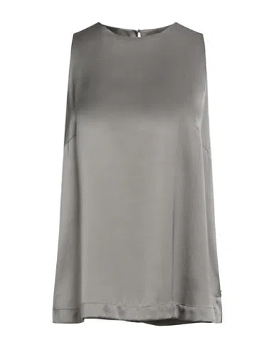 Ottod'ame Woman Top Grey Size 8 Viscose In Gray