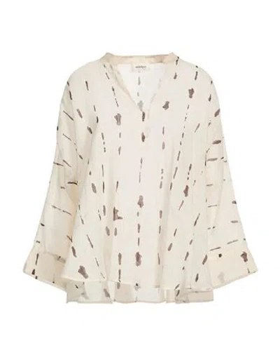 Ottod'ame Woman Top Ivory Size 10 Ramie In Multi