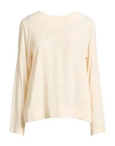 Ottod'ame Woman Top Ivory Size 12 Acetate, Silk In White