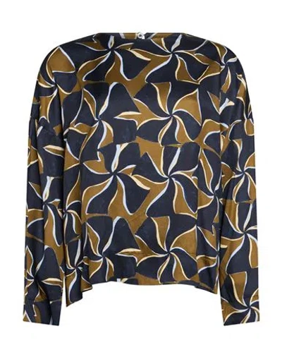 Ottod'ame Woman Top Khaki Size 12 Viscose In Blue