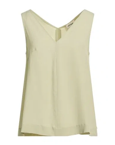 Ottod'ame Woman Top Light Green Size 8 Acetate, Silk In White