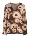 Ottod'ame Caring Woman Top Light Pink Size 8 Viscose In Pink