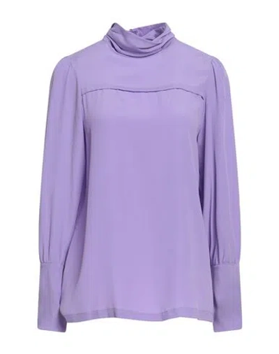 Ottod'ame Woman Top Light Purple Size 8 Acetate, Silk