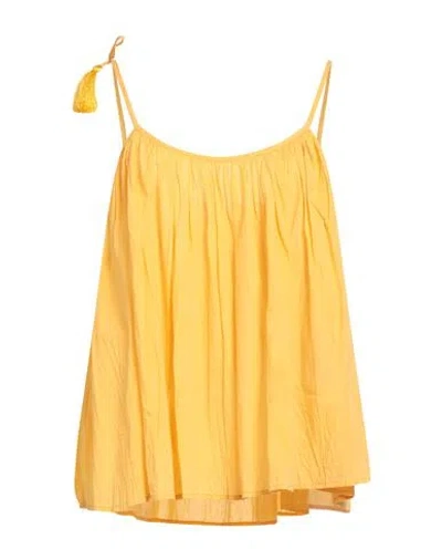 Ottod'ame Woman Top Marigold Size 4 Cotton In Yellow