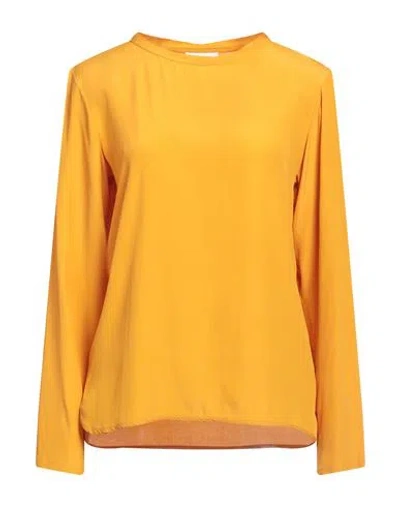 Ottod'ame Woman Top Marigold Size 8 Acetate, Silk In Yellow