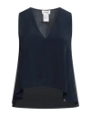 Ottod'ame Woman Top Midnight Blue Size 12 Acetate, Silk