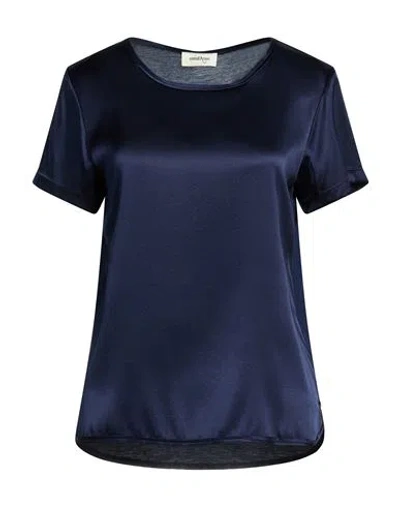Ottod'ame Woman Top Midnight Blue Size 10 Silk, Elastane