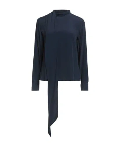 Ottod'ame Woman Top Midnight Blue Size 12 Acetate, Silk