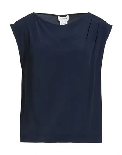 Ottod'ame Woman Top Midnight Blue Size 12 Acetate, Silk