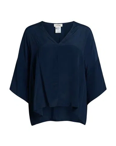 Ottod'ame Woman Top Midnight Blue Size 12 Acetate, Silk