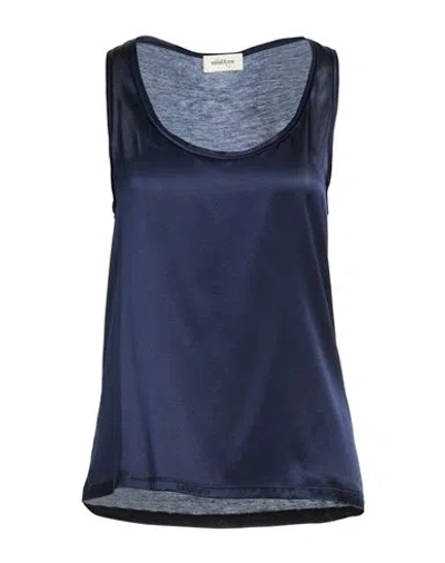 Ottod'ame Woman Top Midnight Blue Size 12 Silk, Elastane, Viscose