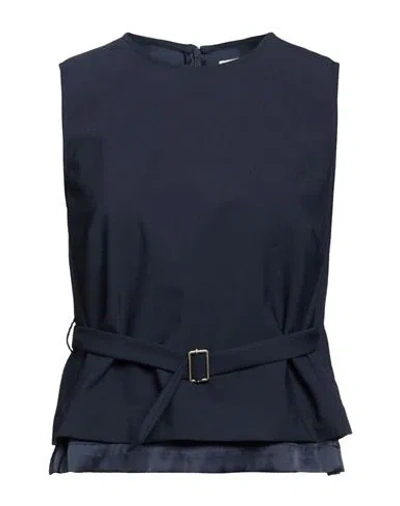 Ottod'ame Woman Top Midnight Blue Size 4 Polyester, Wool, Elastane