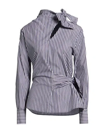 Ottod'ame Woman Top Navy Size 10 Cotton In Blue