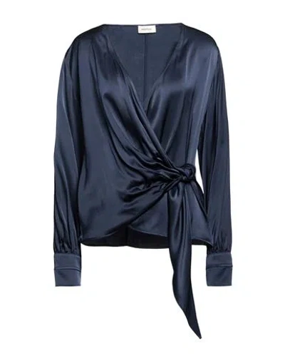 Ottod'ame Woman Top Navy Size 10 Viscose In Blue
