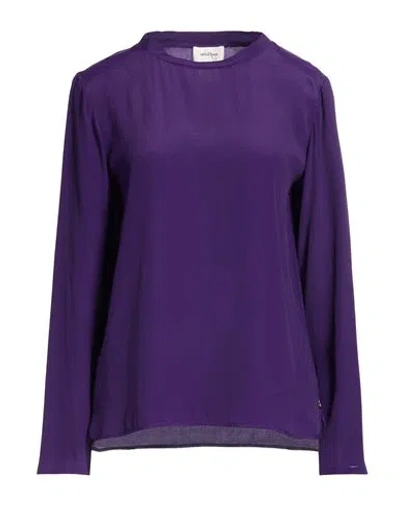 Ottod'ame Woman Top Purple Size 4 Acetate, Silk