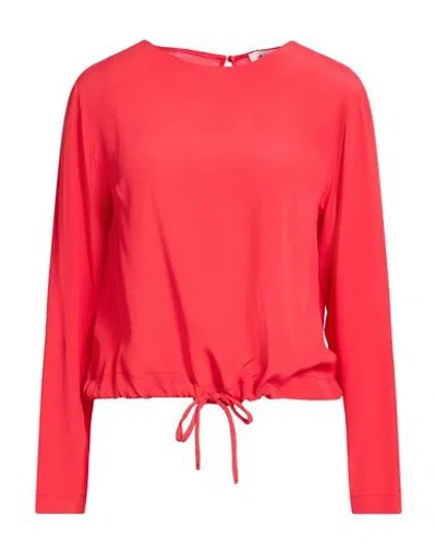 Ottod'ame Woman Top Red Size 8 Acetate, Silk
