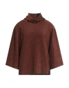 Ottod'ame Woman Top Rust Size 10 Viscose, Polyester, Nylon, Elastane In Brown