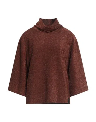 Ottod'ame Woman Top Rust Size 10 Viscose, Polyester, Nylon, Elastane In Brown