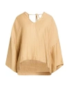 Ottod'ame Woman Top Sand Size 10 Linen, Nylon In Neutral