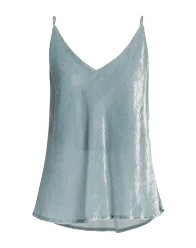 Ottod'ame Trésor Woman Top Sky Blue Size 6 Rayon, Polyamide