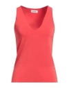 Ottod'ame Woman Top Tomato Red Size 12 Acetate, Polyamide, Elastane In Tomato Red