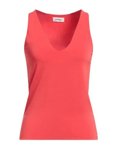 Ottod'ame Woman Top Tomato Red Size 12 Acetate, Polyamide, Elastane