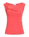 Ottod'ame Woman Top Tomato Red Size Xs Acetate, Polyamide, Elastane
