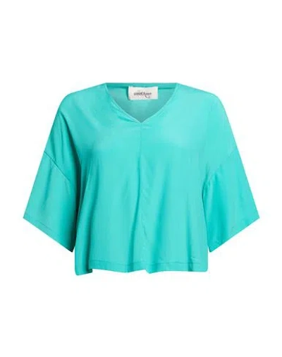 Ottod'ame Woman Top Turquoise Size 4 Acetate, Silk In Green