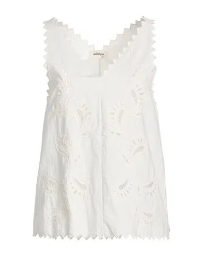 Ottod'ame Woman Top White Size 8 Cotton, Polyester