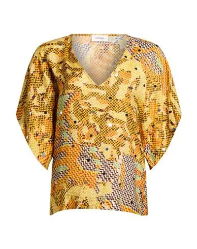 Ottod'ame Woman Top Yellow Size 2 Viscose