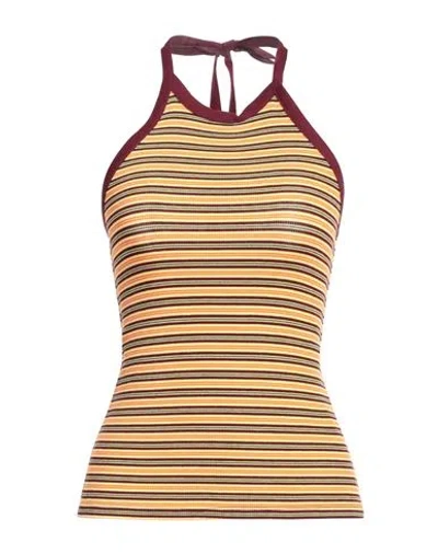 Ottod'ame Woman Top Yellow Size 6 Viscose, Elastane